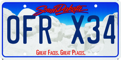 SD license plate 0FRX34