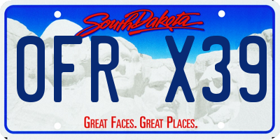 SD license plate 0FRX39