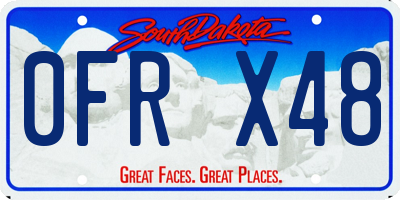 SD license plate 0FRX48