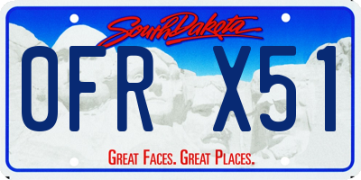 SD license plate 0FRX51