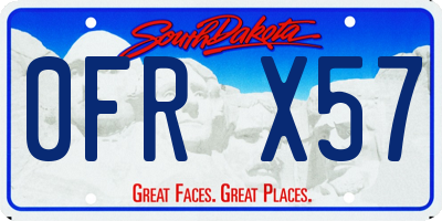 SD license plate 0FRX57