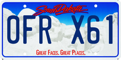 SD license plate 0FRX61