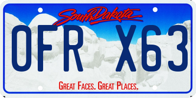 SD license plate 0FRX63