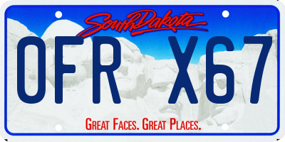 SD license plate 0FRX67