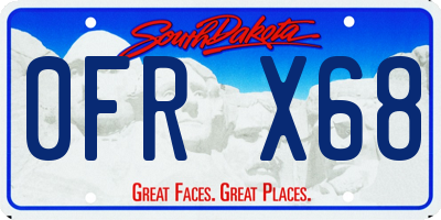 SD license plate 0FRX68