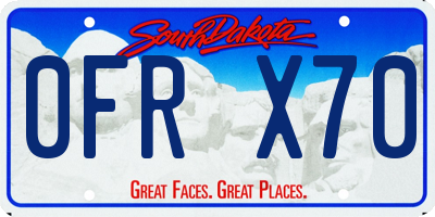 SD license plate 0FRX70