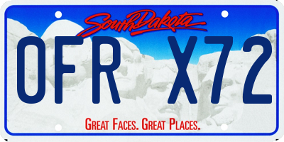 SD license plate 0FRX72