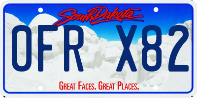SD license plate 0FRX82