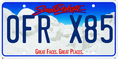SD license plate 0FRX85