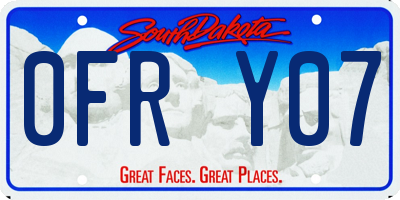 SD license plate 0FRY07
