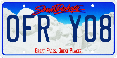 SD license plate 0FRY08