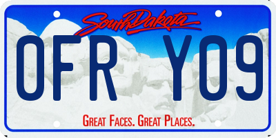SD license plate 0FRY09
