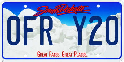 SD license plate 0FRY20