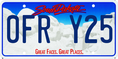 SD license plate 0FRY25