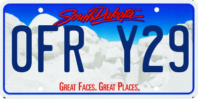 SD license plate 0FRY29