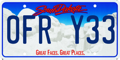 SD license plate 0FRY33