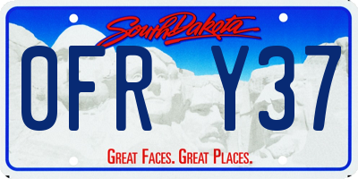SD license plate 0FRY37