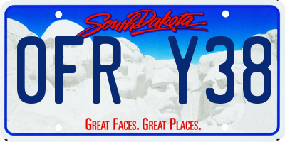 SD license plate 0FRY38