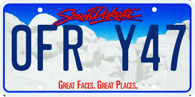 SD license plate 0FRY47