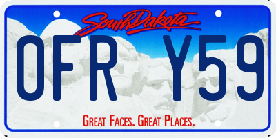 SD license plate 0FRY59