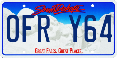 SD license plate 0FRY64