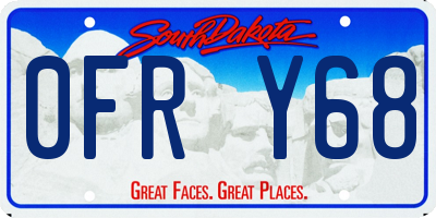 SD license plate 0FRY68