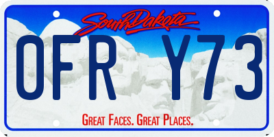 SD license plate 0FRY73