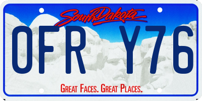 SD license plate 0FRY76