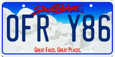 SD license plate 0FRY86
