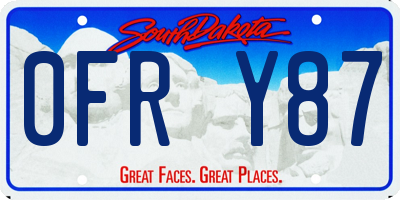 SD license plate 0FRY87
