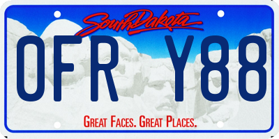 SD license plate 0FRY88