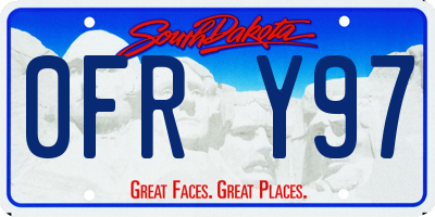 SD license plate 0FRY97