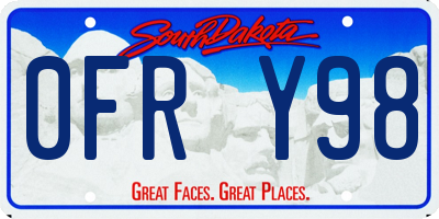 SD license plate 0FRY98