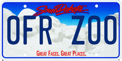 SD license plate 0FRZ00