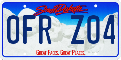 SD license plate 0FRZ04