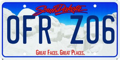 SD license plate 0FRZ06