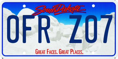 SD license plate 0FRZ07