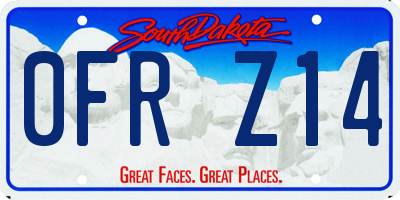 SD license plate 0FRZ14