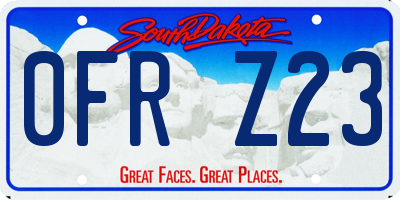 SD license plate 0FRZ23
