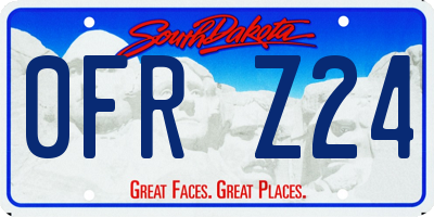SD license plate 0FRZ24