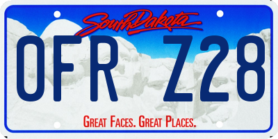 SD license plate 0FRZ28