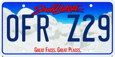 SD license plate 0FRZ29