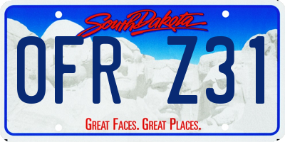 SD license plate 0FRZ31