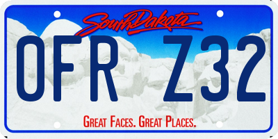 SD license plate 0FRZ32