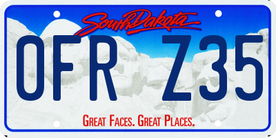 SD license plate 0FRZ35