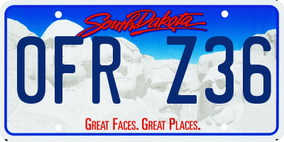 SD license plate 0FRZ36