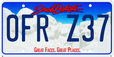 SD license plate 0FRZ37