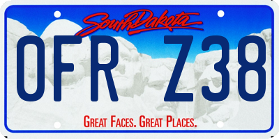 SD license plate 0FRZ38