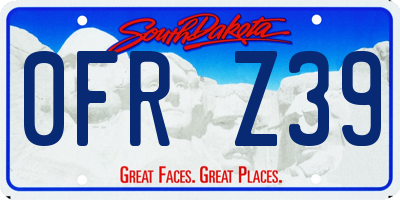 SD license plate 0FRZ39