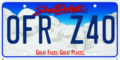 SD license plate 0FRZ40